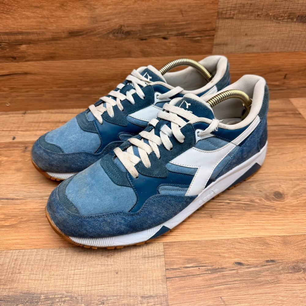 Diadora N9000 Denim Mens Size 10 Blue Washed Suede Sneakers Gum Sole Italy